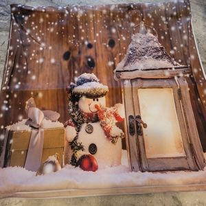 New Whimsical Snowman Christmas Pillow Cover Set of 2 Boutique Collection
